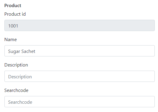 Productdetails formulier